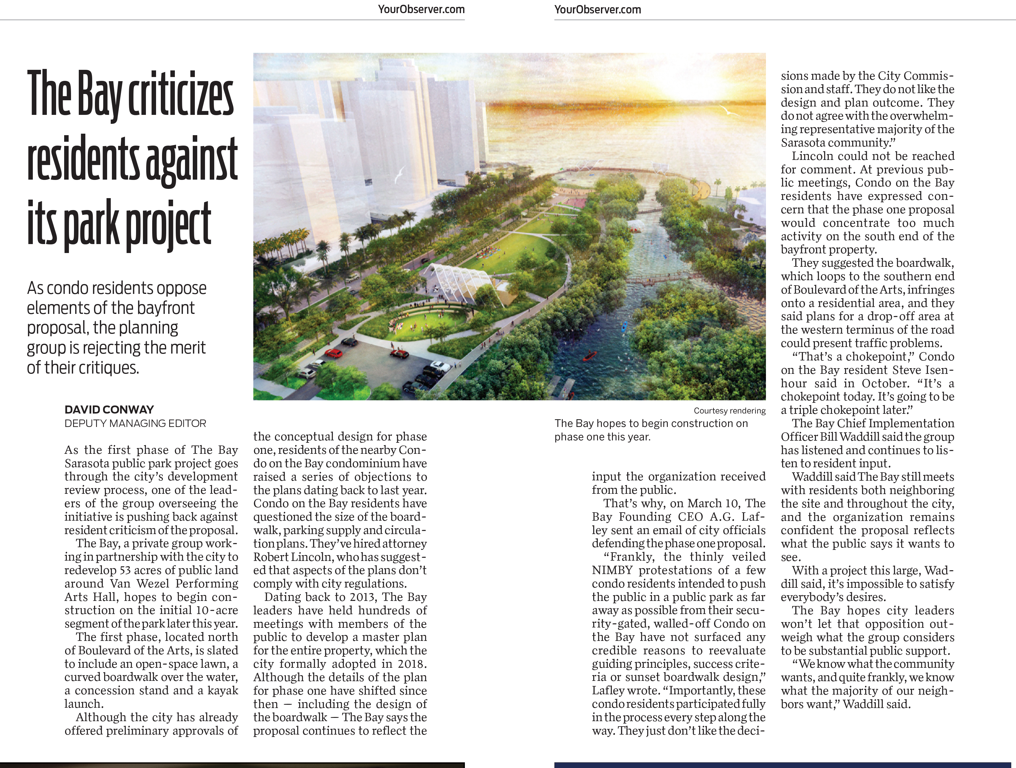 The Bay criticizes residents against its park project - The Bay Sarasota